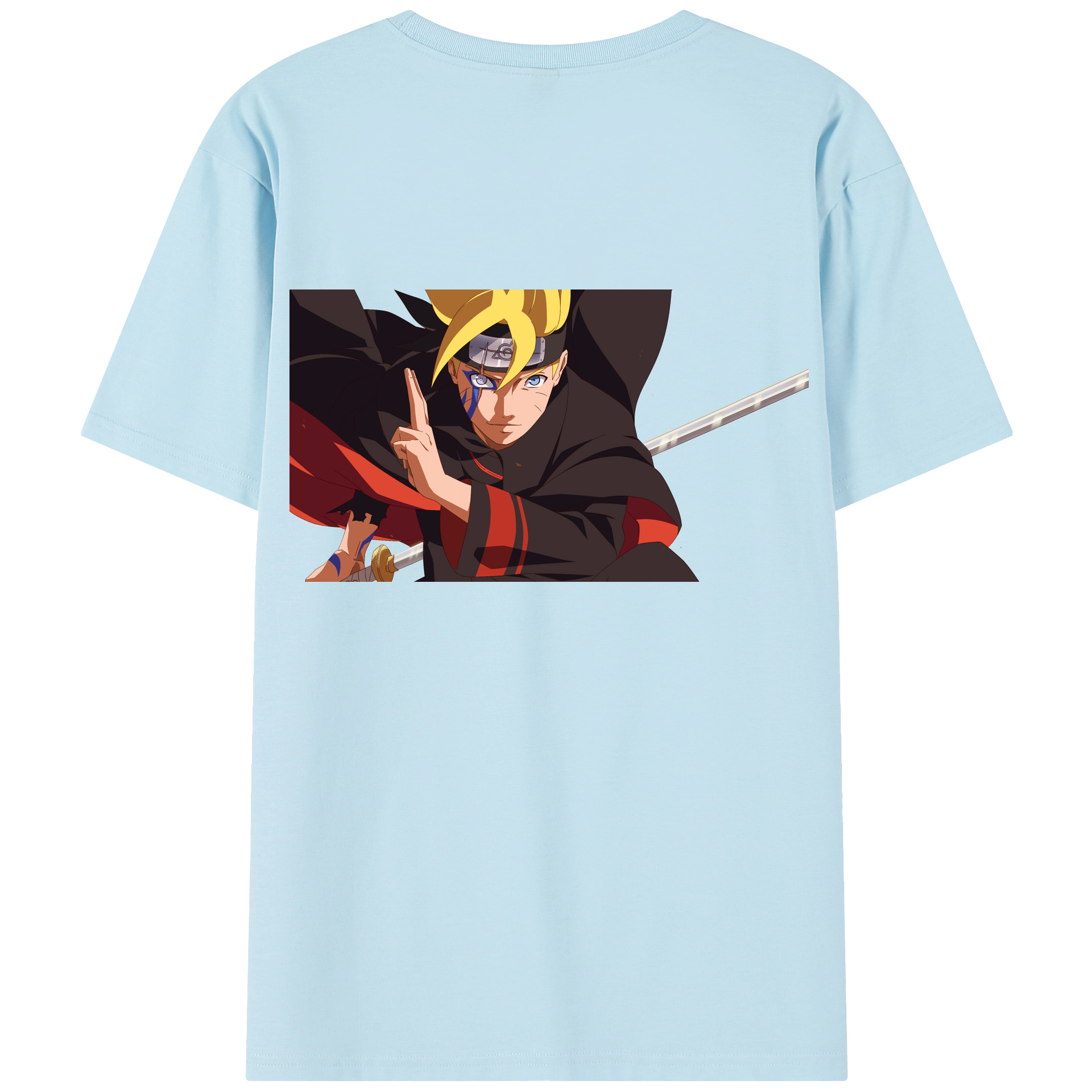 （画像用） NARUTO -ナルト- うずまき ボルト Uzumaki Boruto 綿100％半袖Tシャツ（背面プリント）